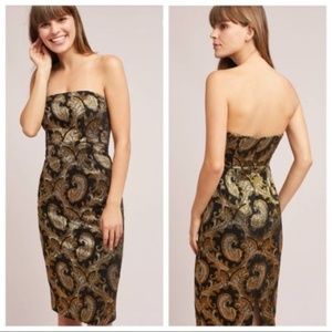 Anthropologie Tracy Reese Strapless Jacquard Dress